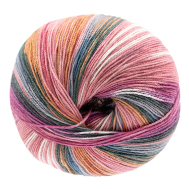 Lana Grossa Meilenweit 100 Seta Fiore Yarn - 3373 Pink/White/Grey Green/Sand/Fuchsia/Greys
