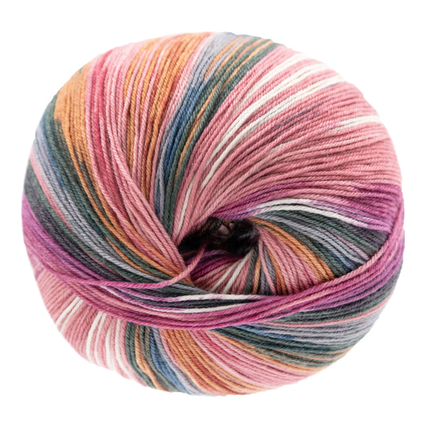 Lana Grossa Meilenweit 100 Seta Fiore Yarn - 3373 Pink/White/Grey