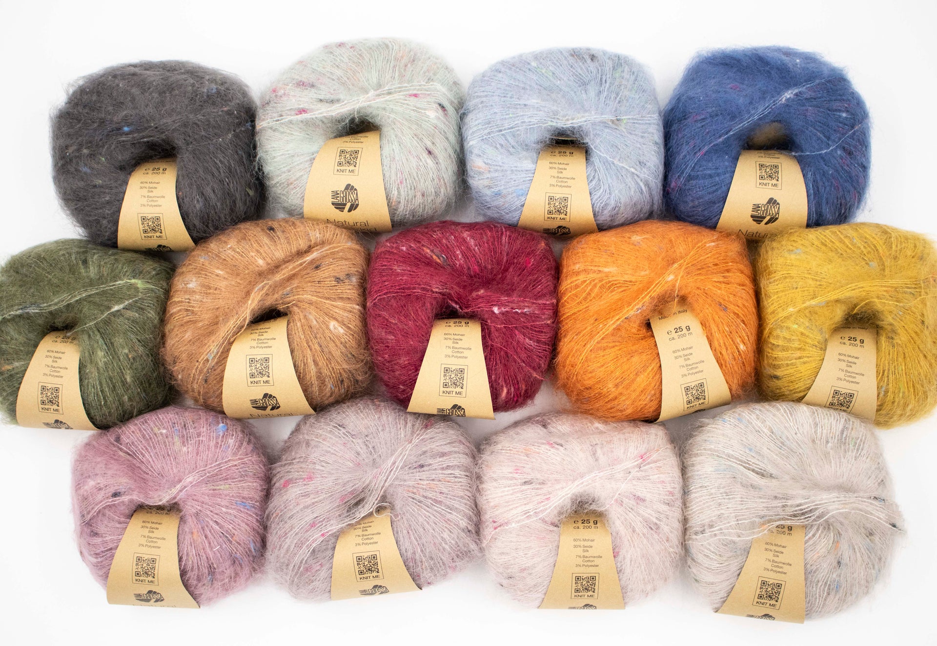 Lana Grossa Natural Superkid Tweed Yarn - 619 Dark Blue
