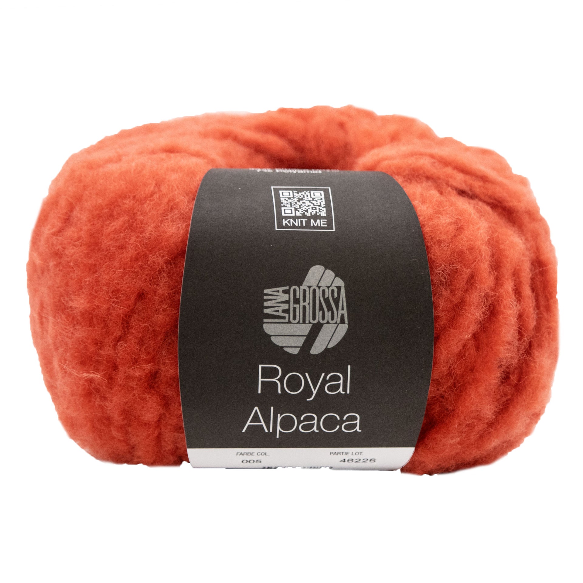 Lana Grossa Royal Alpaca Yarn - 05 Rust Orange
