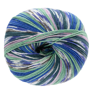 Lana Grossa Meilenweit 100 Seta Felicia Yarn - 3161 Greys/Cornflower/White/Turquoise/Pale Purple/Petrol