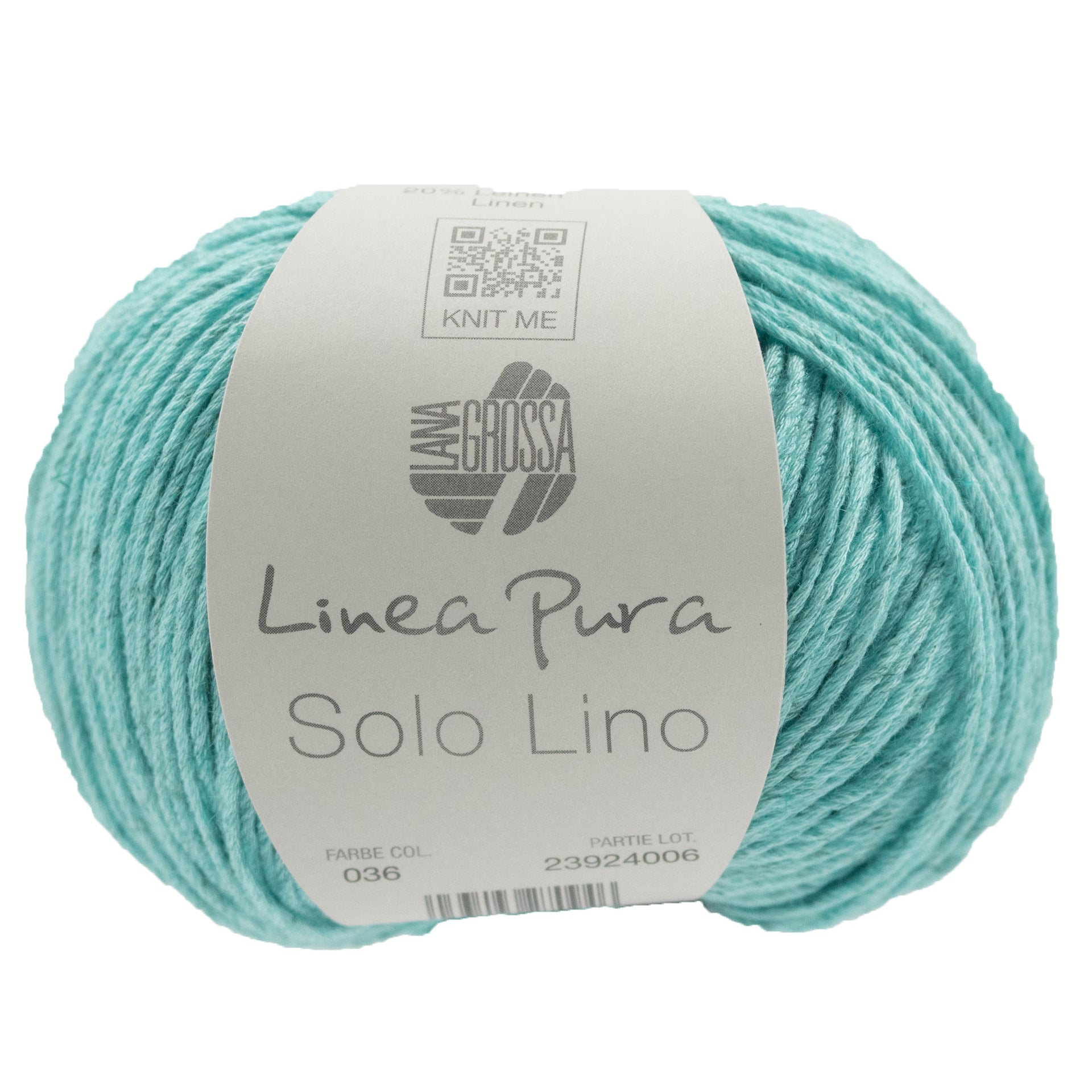 Lana Grossa Linea Pura Solo Lino Yarn - 036 Turquoise
