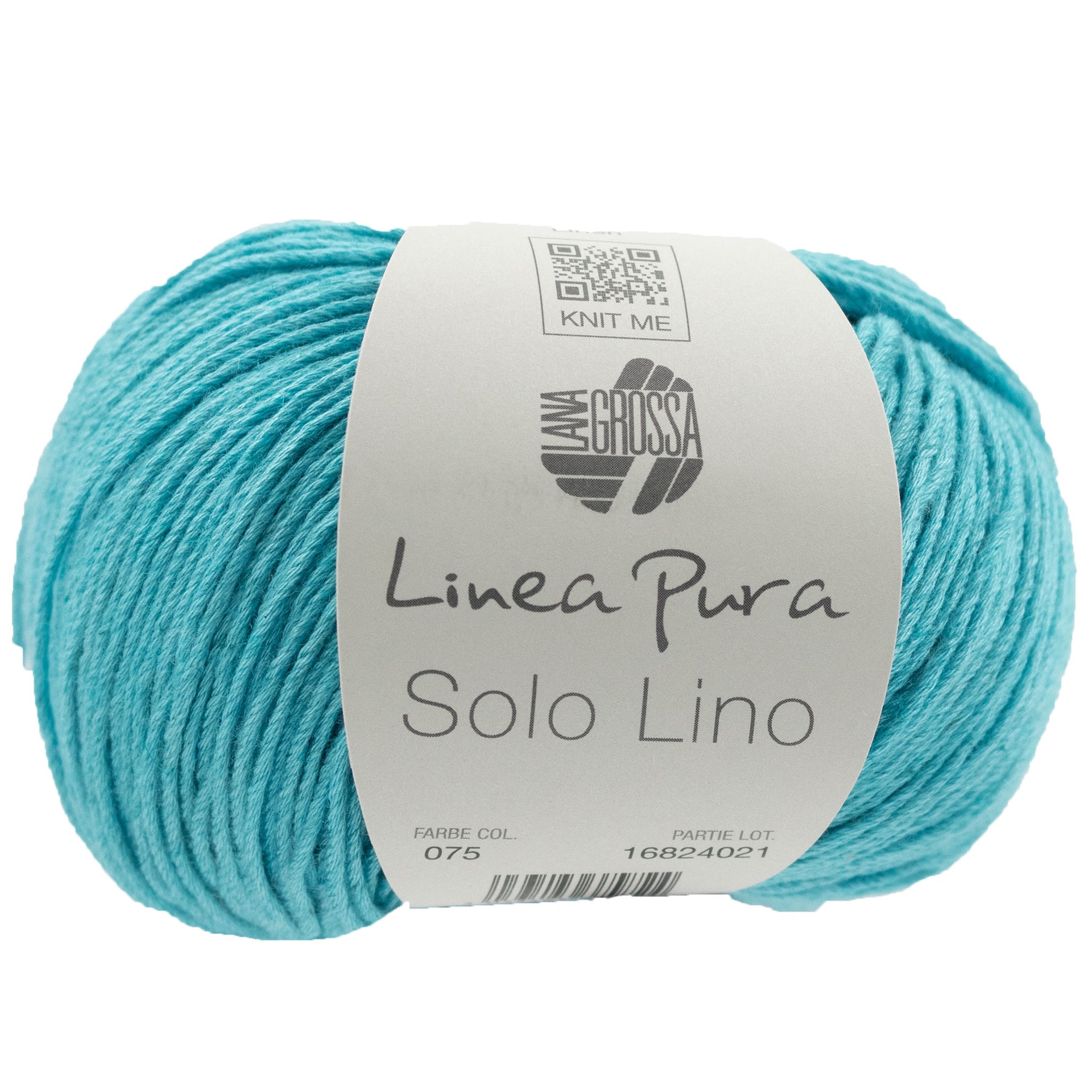 Lana Grossa Linea Pura Solo Lino Yarn - 075 Turquoise Blue
