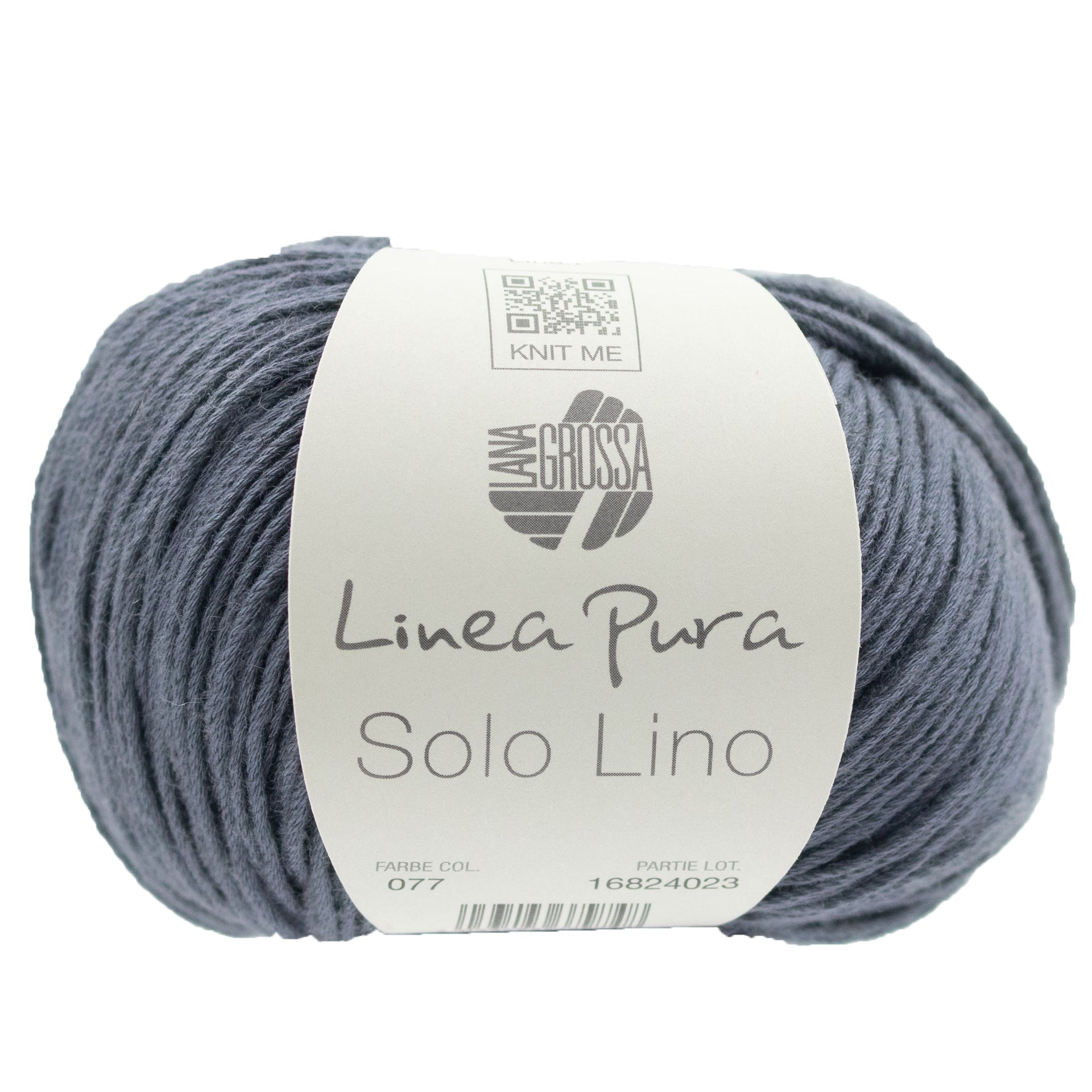 Lana Grossa Linea Pura Solo Lino Yarn - 077 Anthracite
