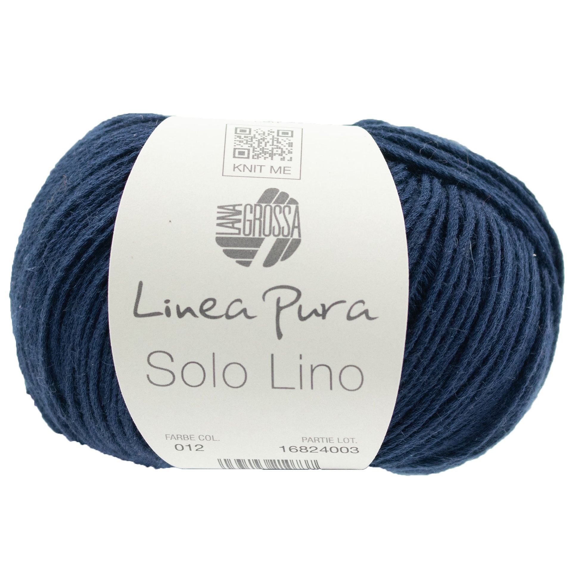 Lana Grossa Linea Pura Solo Lino Yarn - 12 Navy
