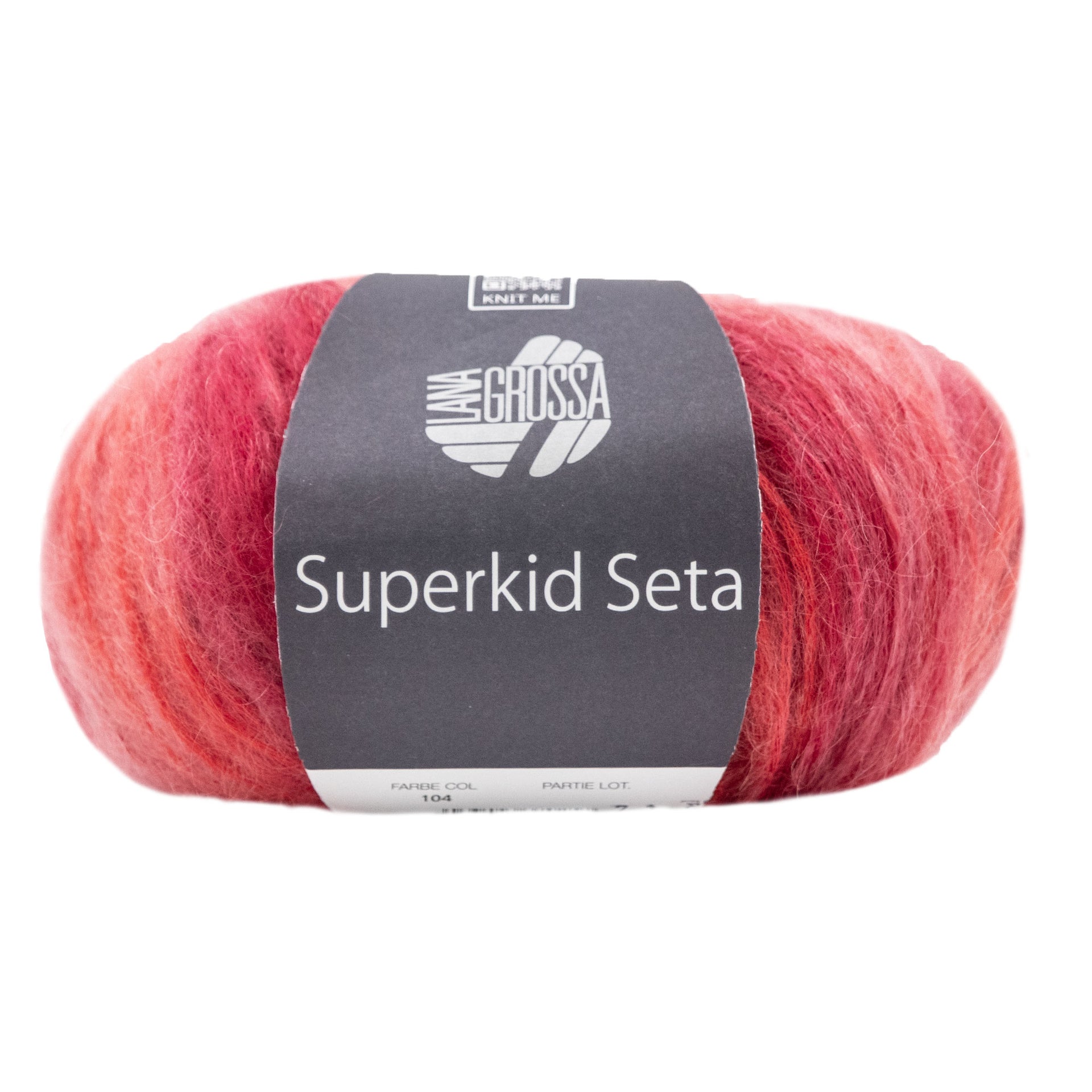 Lana Grossa Superkid Seta Yarn - 104 Wine/Raspberry/Salmon
