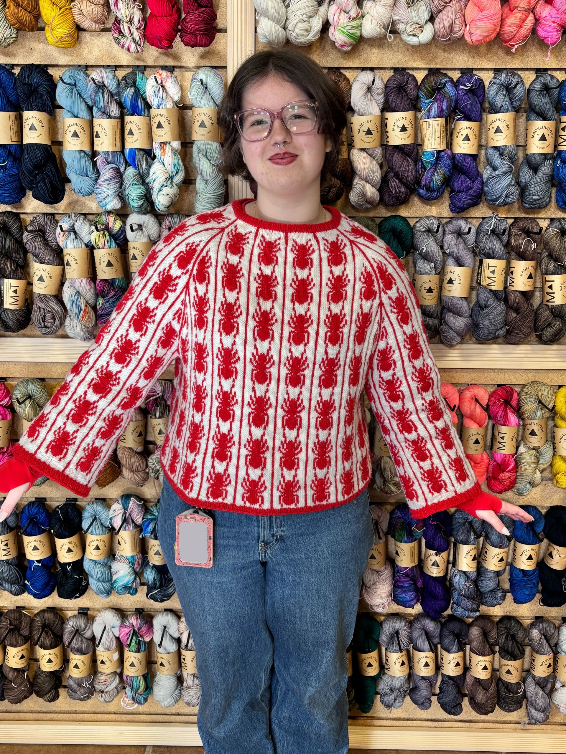 Cascade Yarns Ants in a Row Raglan Kit - Blue Ants
