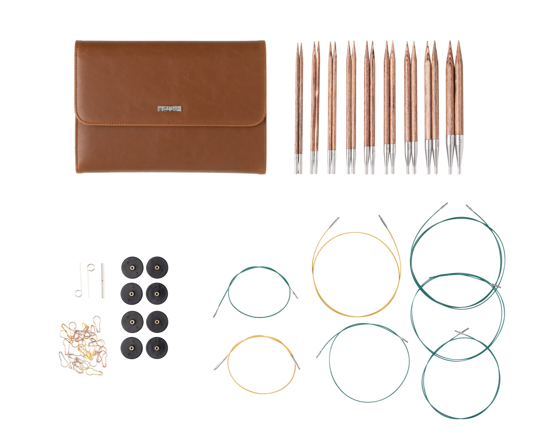 Knit Picks Resilience Moonstone Interchangeable Needle Clutch Set - US 4-11

