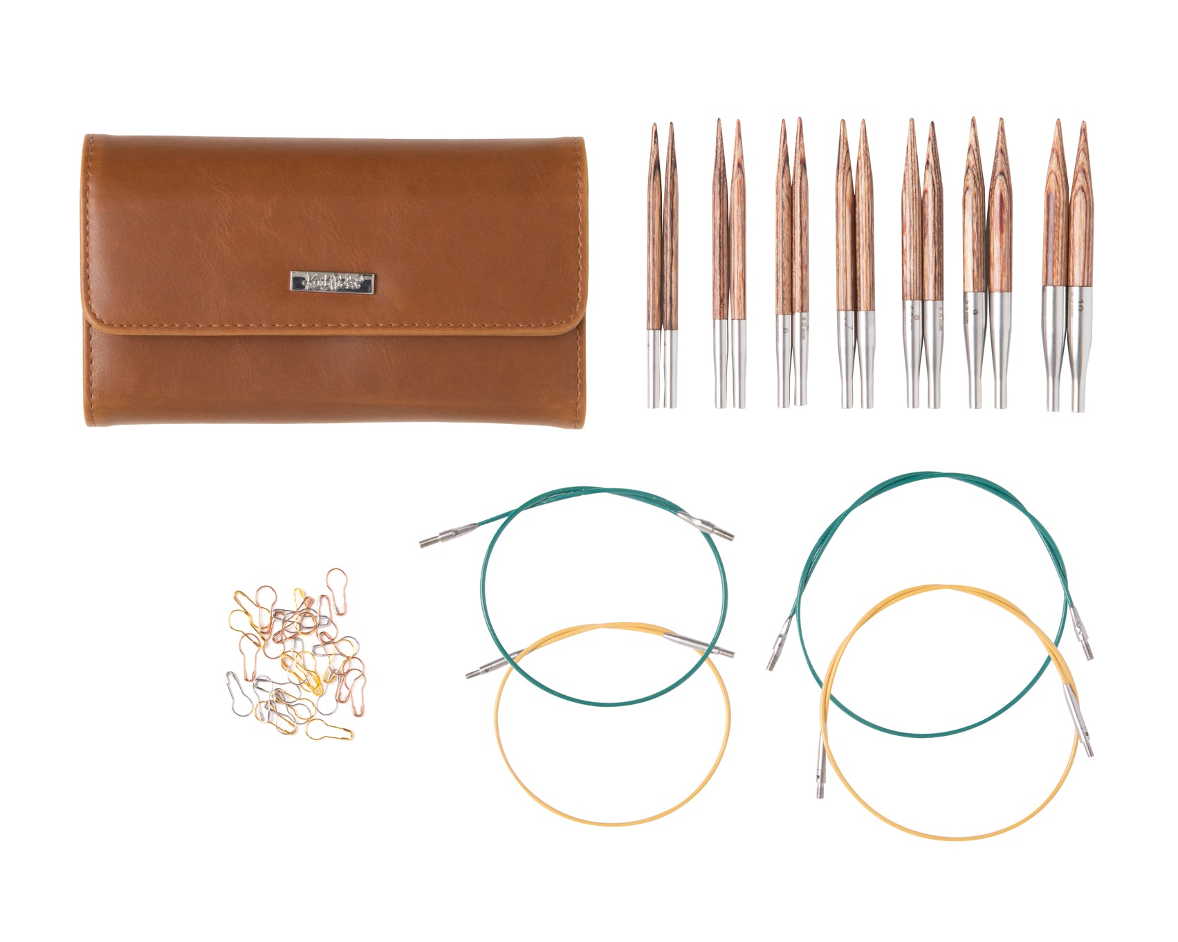 Knit Picks Resilience Moonstone Short Interchangeable Needle Clutch Set - US 4-10
