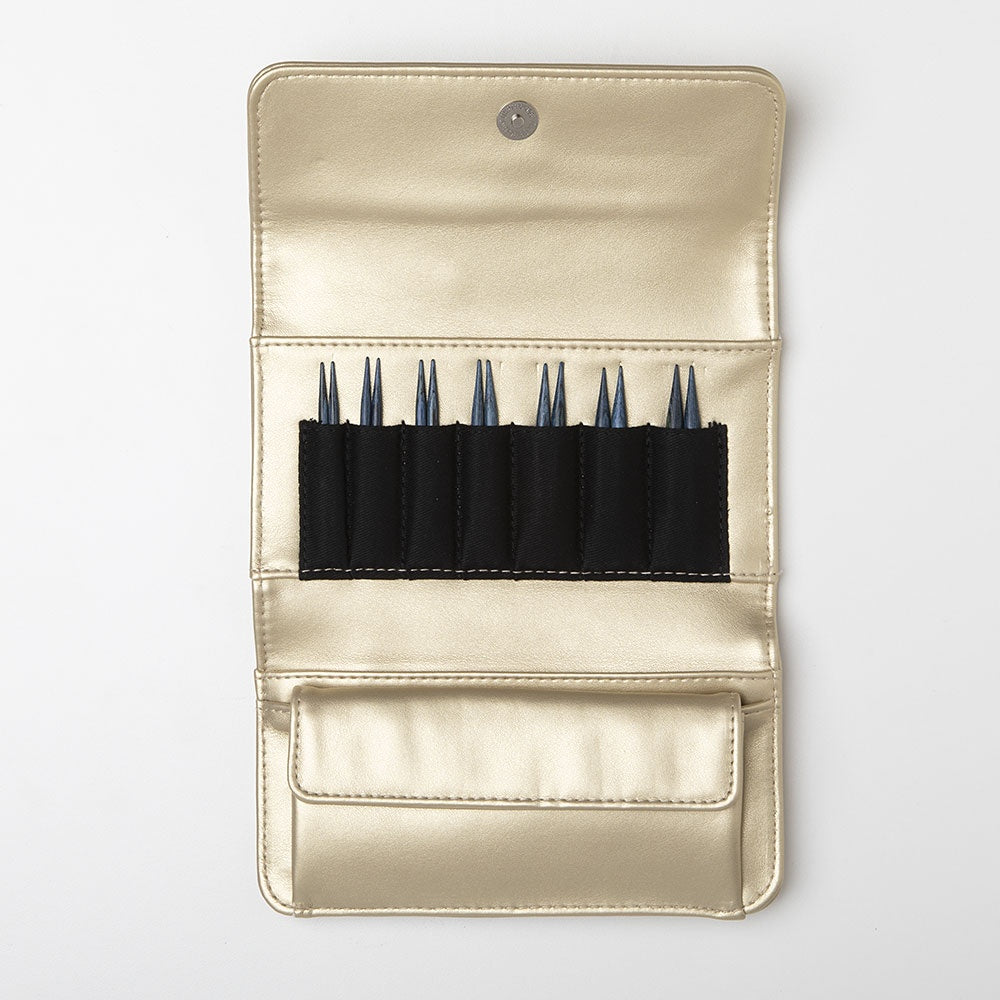 Knit Picks Blue & Gold Short Interchangeable Needle Clutch Set - US 4-10
