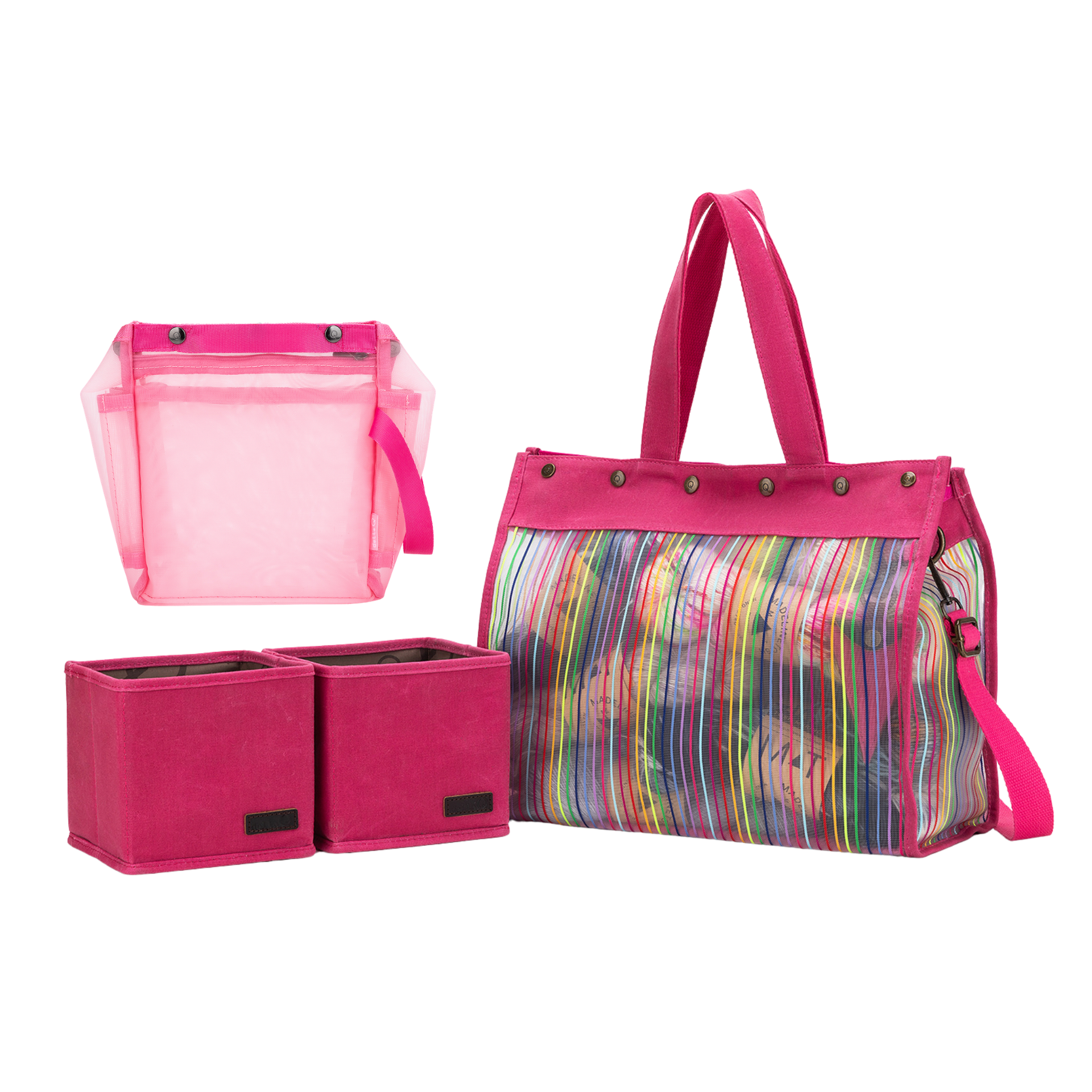 della Q Rainbow Mesh Tote + Solid Small Oh Snap Bundle - Bloom
