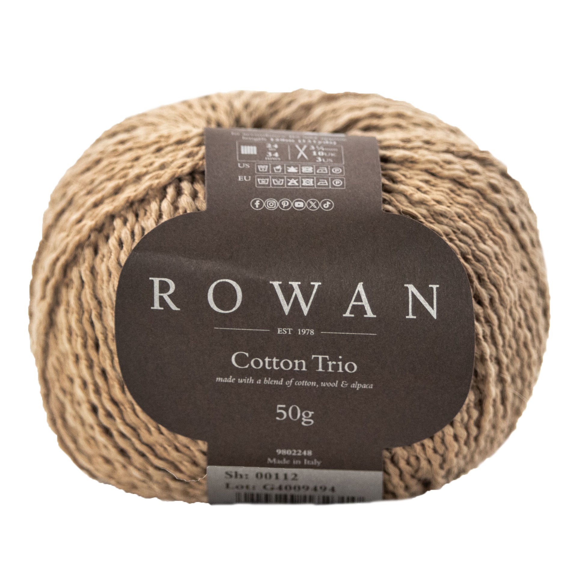 Rowan Cotton Trio Yarn - 112 Caramel
