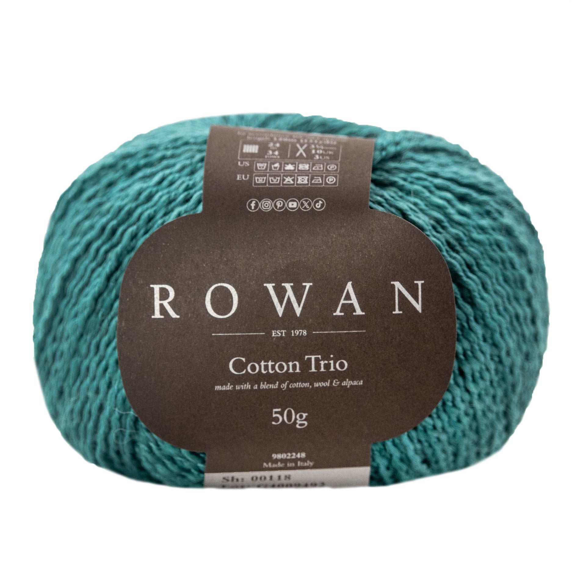 Rowan Cotton Trio Yarn - 118 Teal
