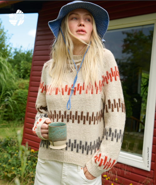 Lana Grossa Natural Lama Patterns - 01 Colorwork Pullover - PDF Download
