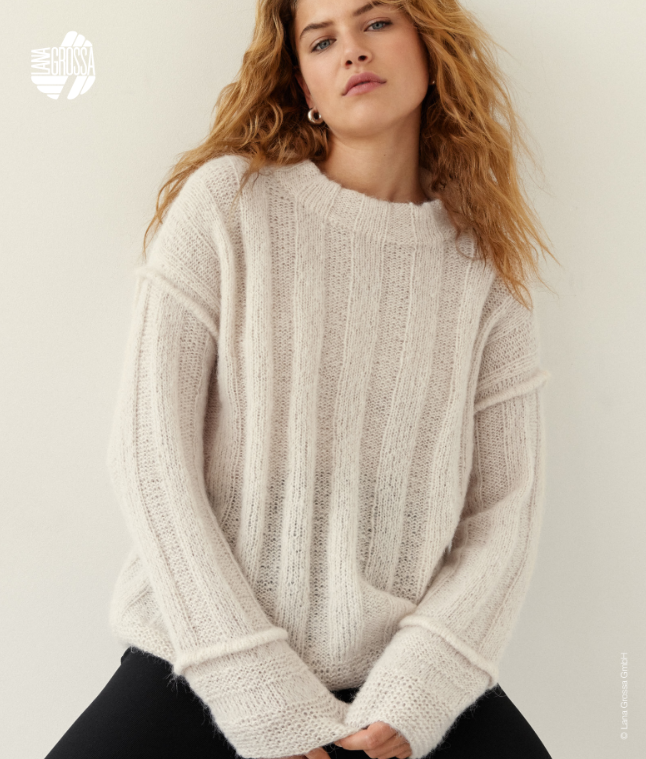 Lana Grossa Classici 25 Patterns - 12 Wide Rib Pullover - PDF Download
