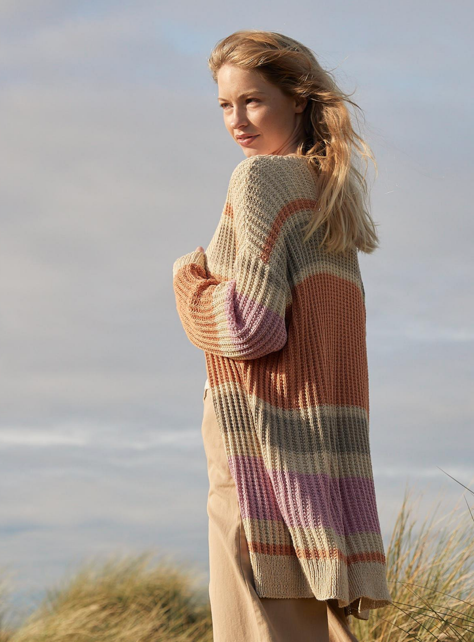 Lana Grossa Natural Knits 01 Patterns - 09 Long Striped Cardigan - PDF Download
