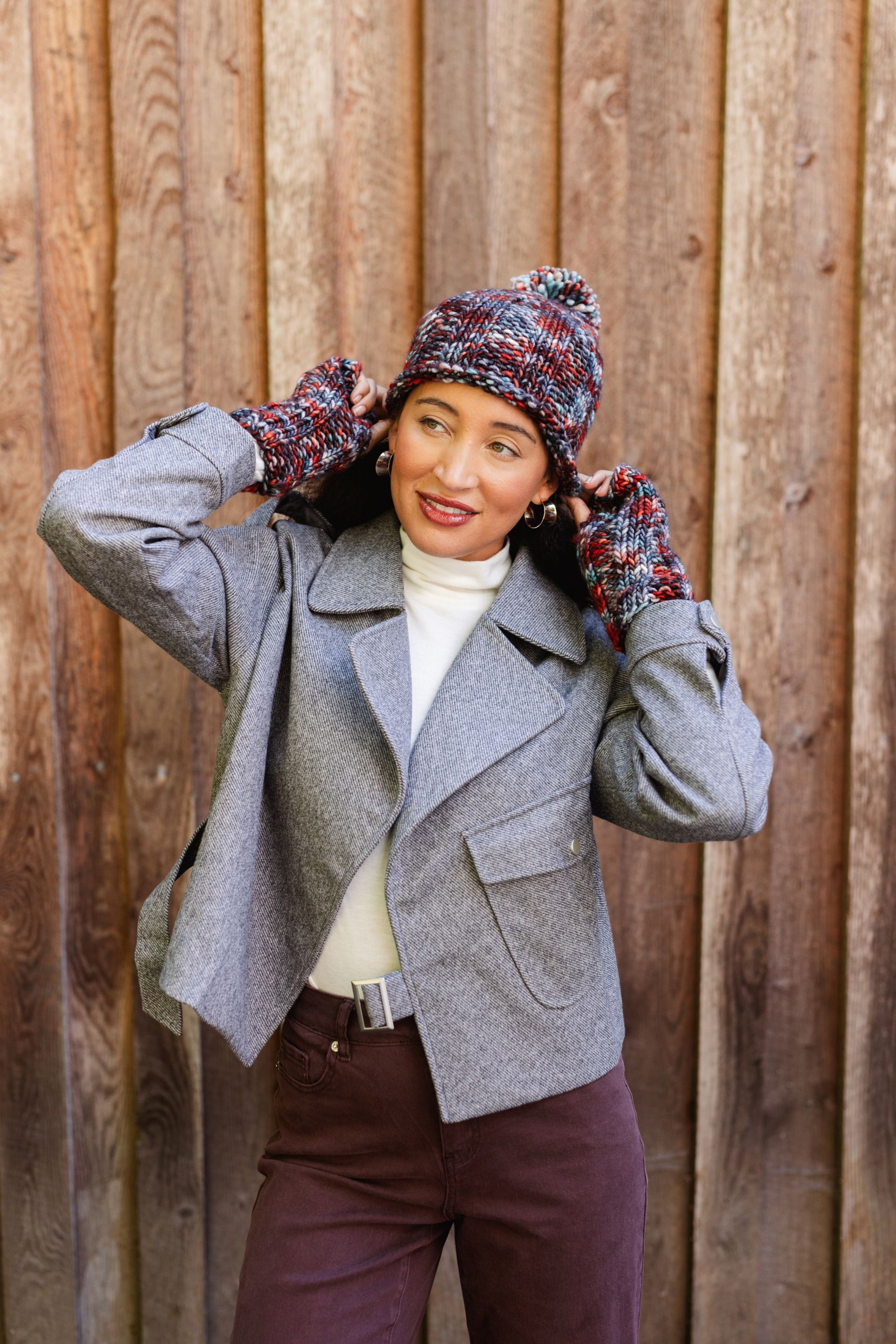 Madelinetosh Winter Moon Hat & Mitts Bundle - Cabin Fever
