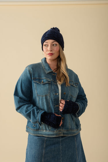 Madelinetosh Winter Moon Hat & Mitts Bundle - Ink