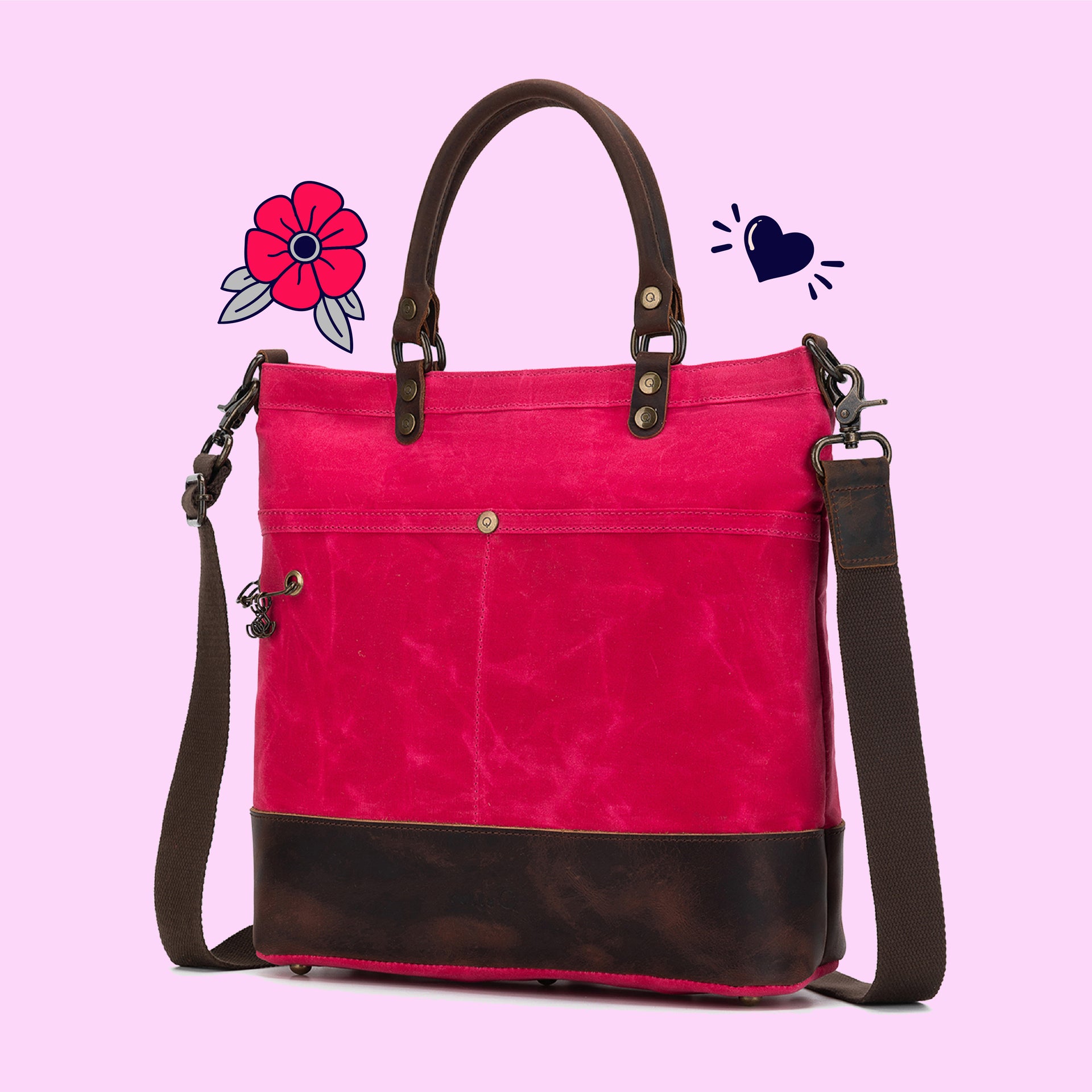 della Q Maker's Canvas Tote - Vivid Rose
