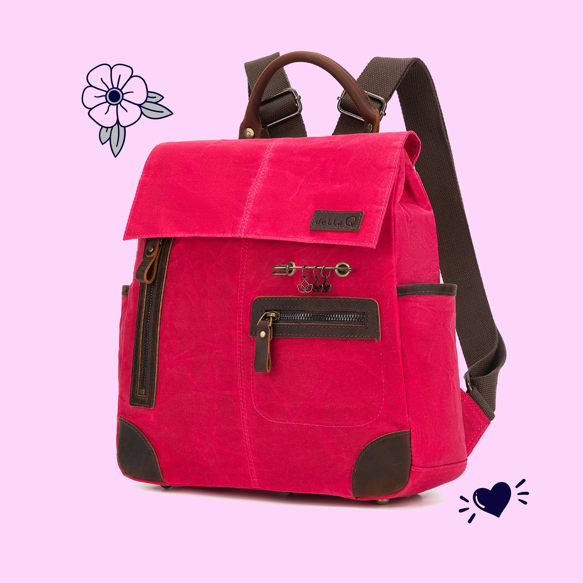 della Q Maker's Midi Backpack - Vivid Rose
