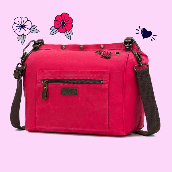 della Q Maker's Canvas Rucksack - Vivid Rose | Jimmybeanswool.com