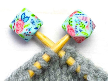 Fox & Pine Stitches Stitch Stoppers/  Point Protector - Blue Floral Hexagon