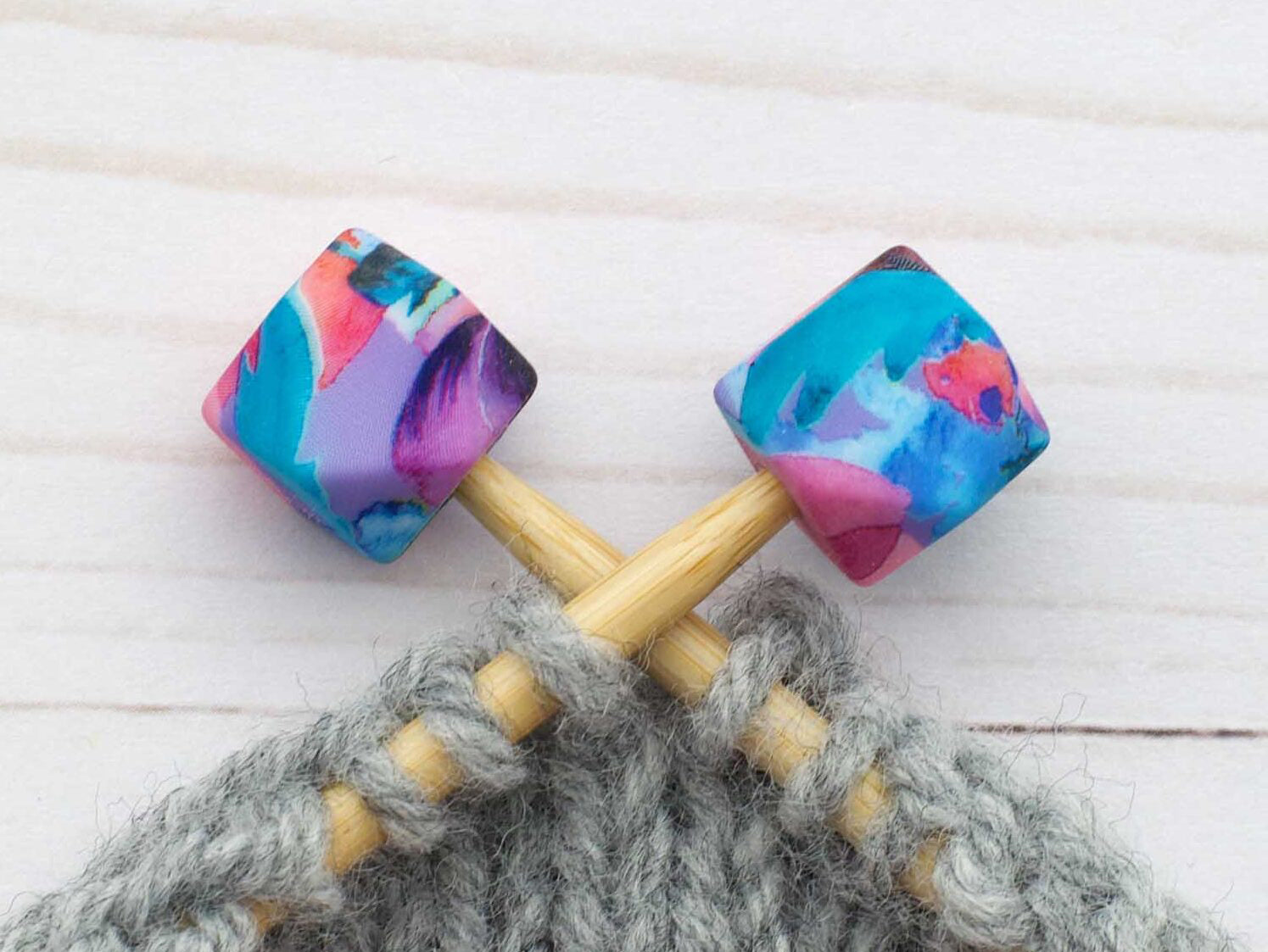 Fox & Pine Stitches Stitch Stoppers/ Point Protector - Bright Floral Hexagon
