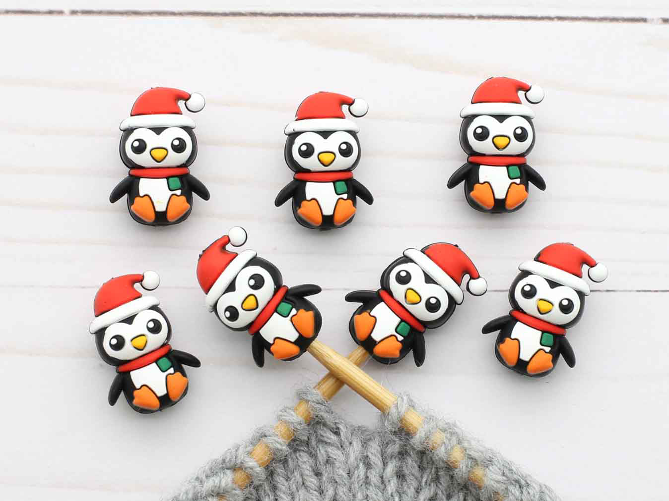 Fox & Pine Stitches Stitch Stoppers/ Point Protector - Christmas Penguin
