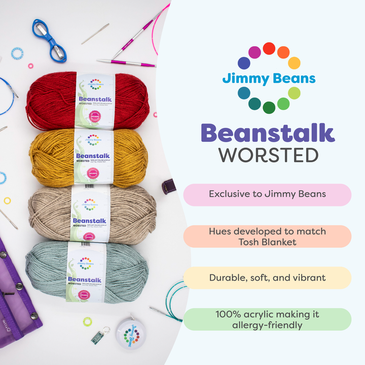 Jimmy Beans Beanstalk Worsted: Exclusive to Jimmy Beans, Hues developed to match Tosh Blanket, Durable, soft and vibr...