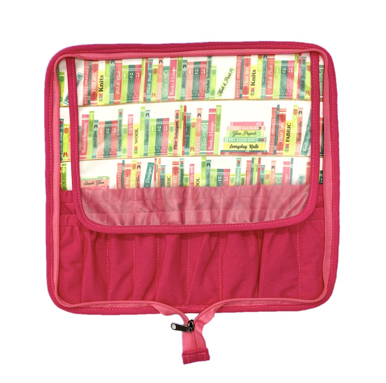 della Q Chicken Boots DPN/Crochet Hook Case - *Linen - Library - Fuchsia
