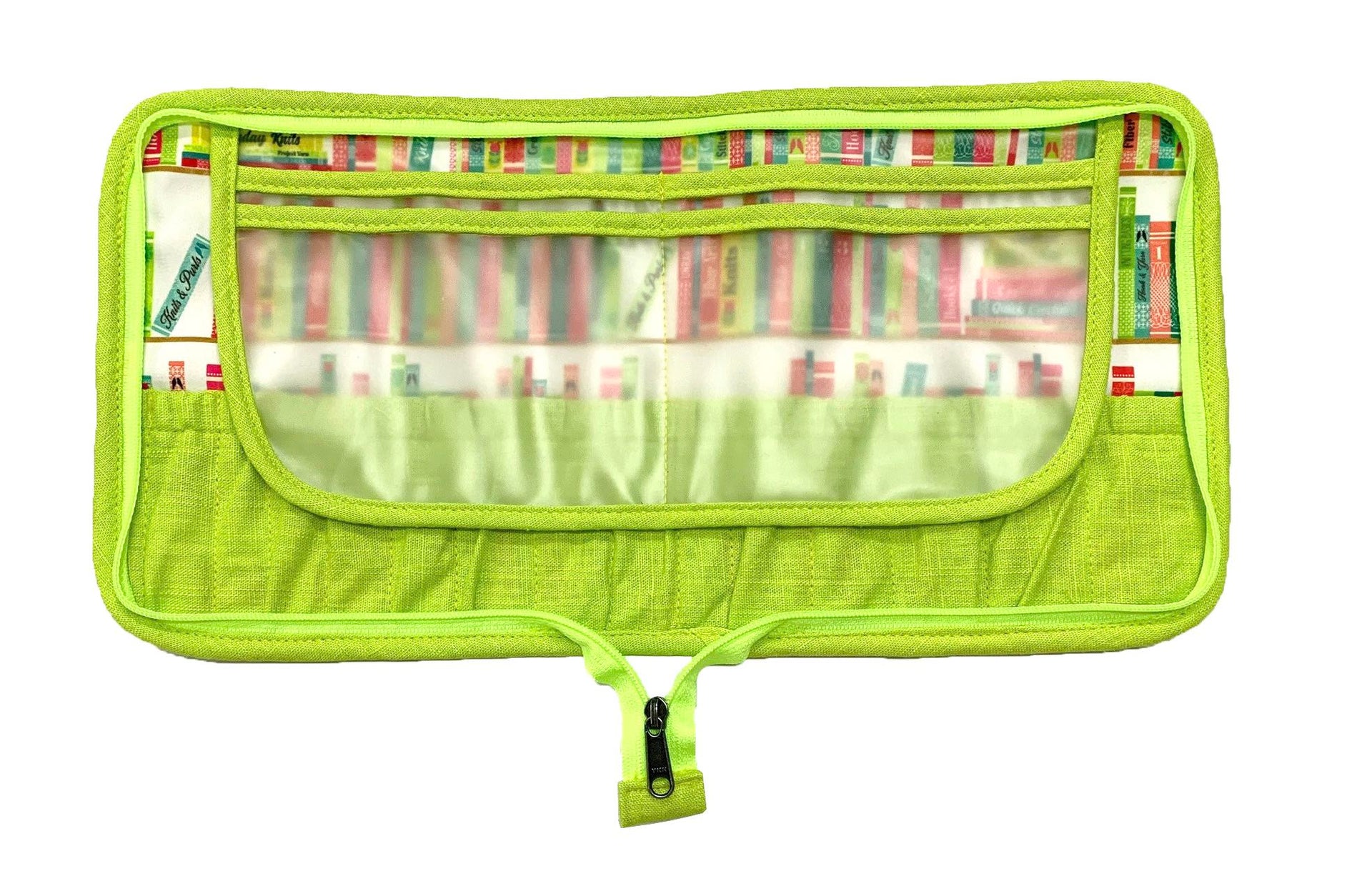 della Q Chicken Boots Interchangeable Needle Case - *Linen - Library - Lime
