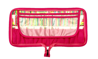 della Q Chicken Boots Interchangeable Needle Case - *Linen - Library - Fuchsia