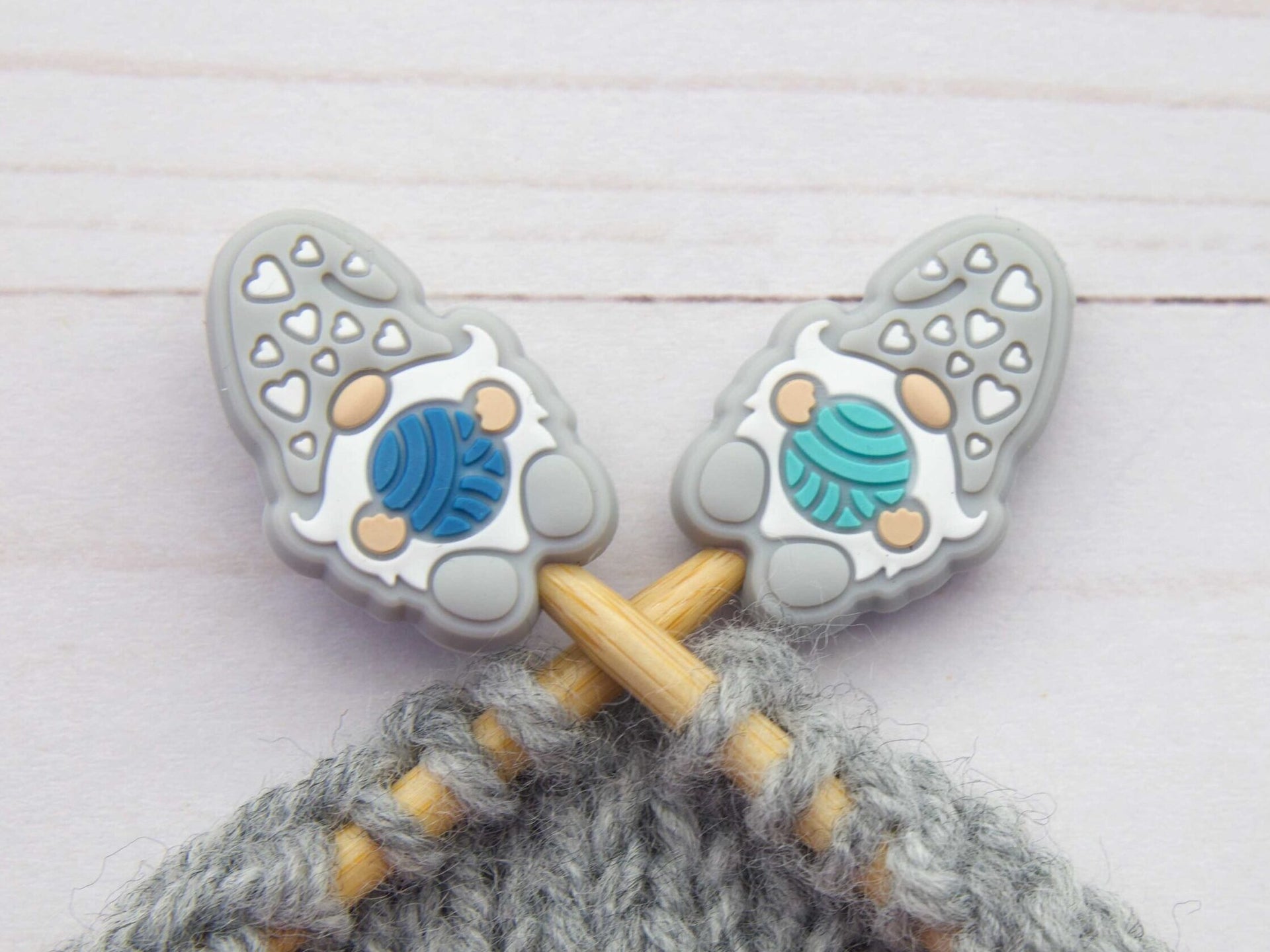 Fox & Pine Stitches Stitch Stoppers/Point Protector - Yarn Loving Gnome (Grey)
