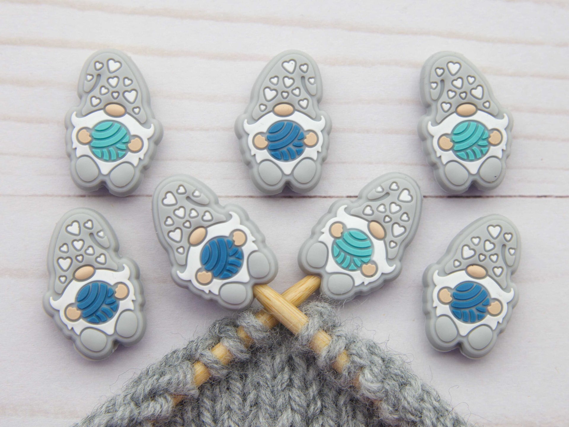 Fox & Pine Stitches Stitch Stoppers/Point Protector - Yarn Loving Gnome (Grey)
