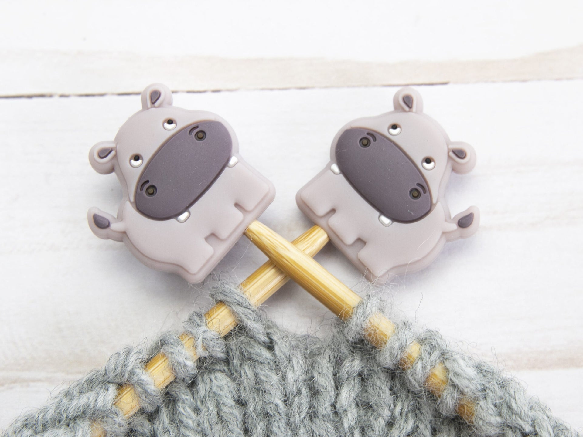 Fox & Pine Stitches Stitch Stoppers/  Point Protector - Happy Hippos

