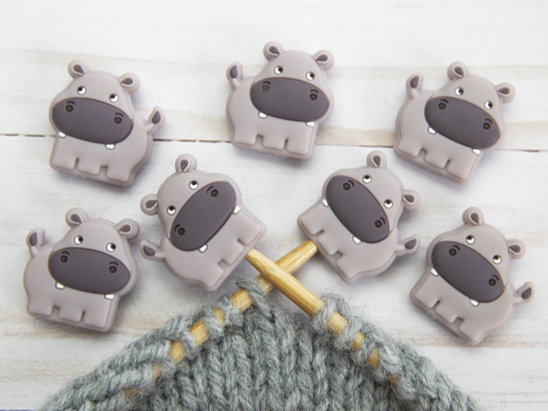 Fox & Pine Stitches Stitch Stoppers/  Point Protector - Happy Hippos
