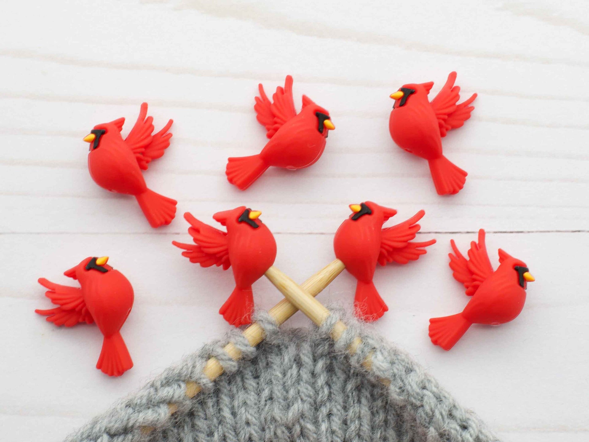 Fox & Pine Stitches Stitch Stoppers/ Point Protector - Little Cardinal
