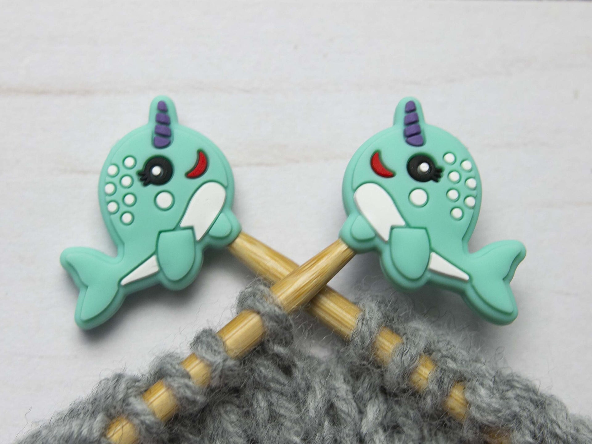 Fox & Pine Stitches Stitch Stoppers/  Point Protector - Narwhal
