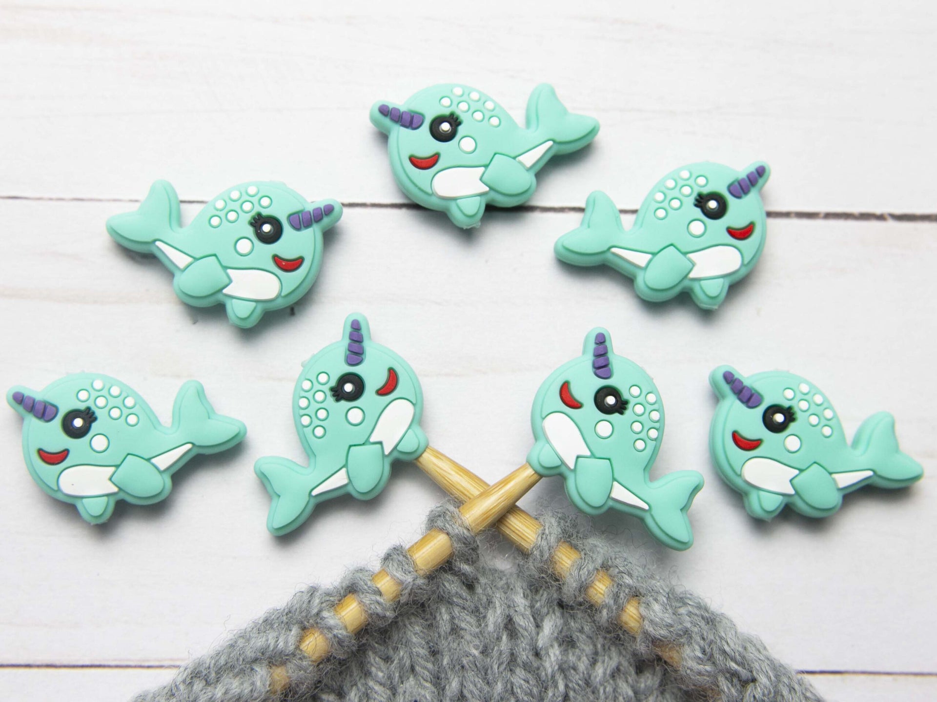 Fox & Pine Stitches Stitch Stoppers/  Point Protector - Narwhal
