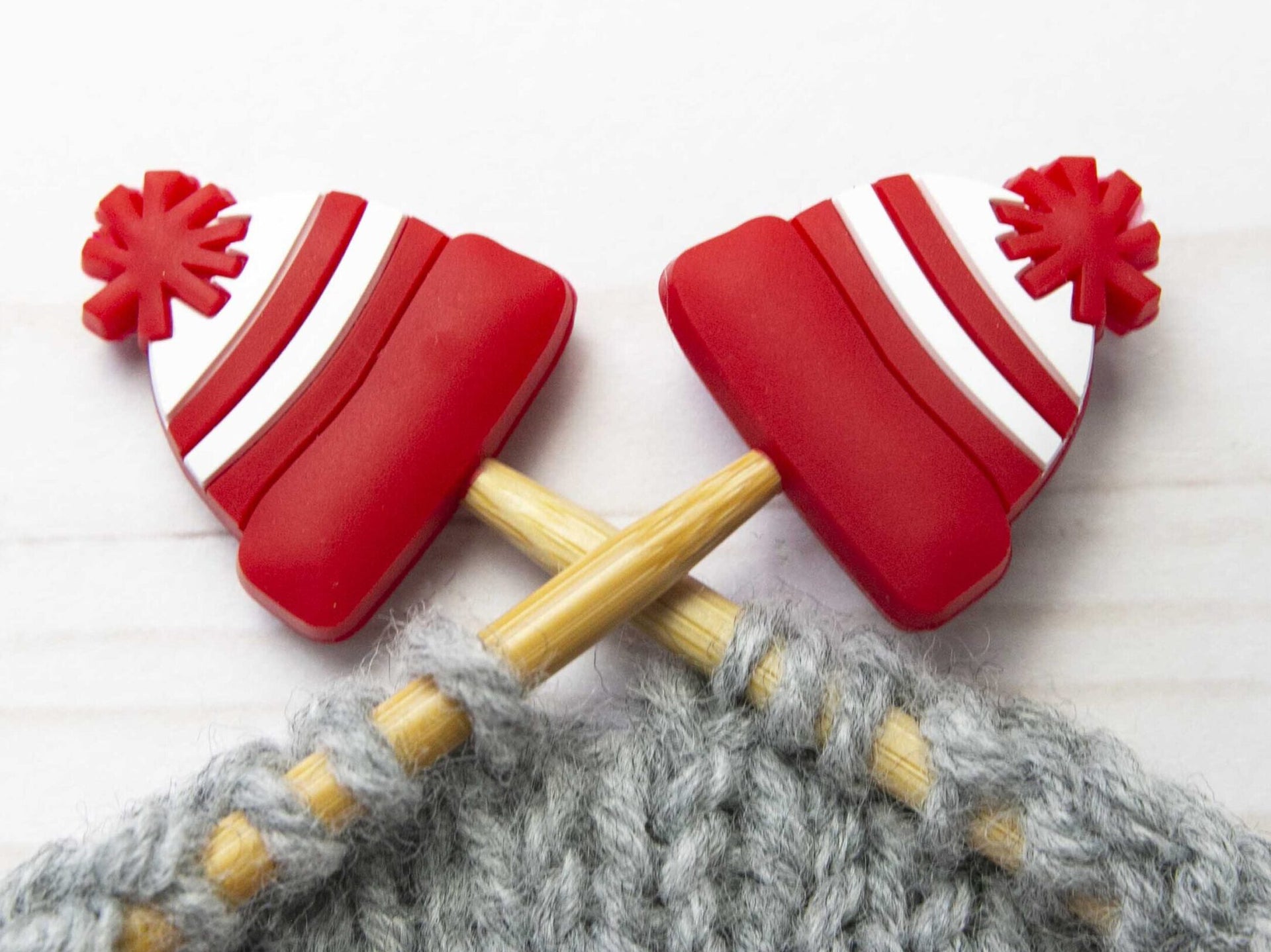 Fox & Pine Stitches Stitch Stoppers/  Point Protector - Winter Hat (Toque) - Red
