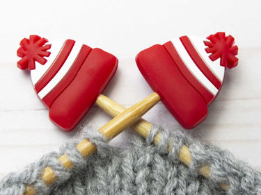 Fox & Pine Stitches Stitch Stoppers/  Point Protector - Winter Hat (Toque) - Red