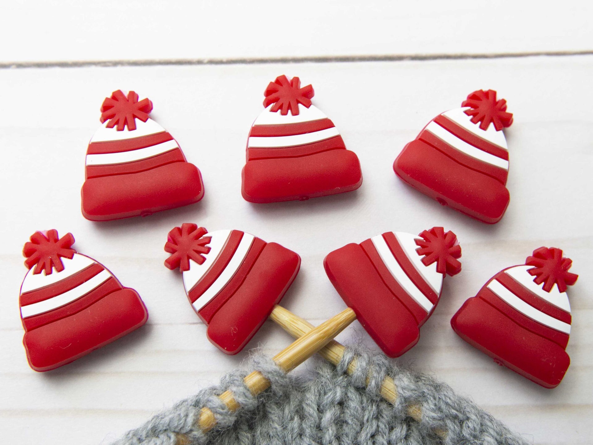 Fox & Pine Stitches Stitch Stoppers/  Point Protector - Winter Hat (Toque) - Red
