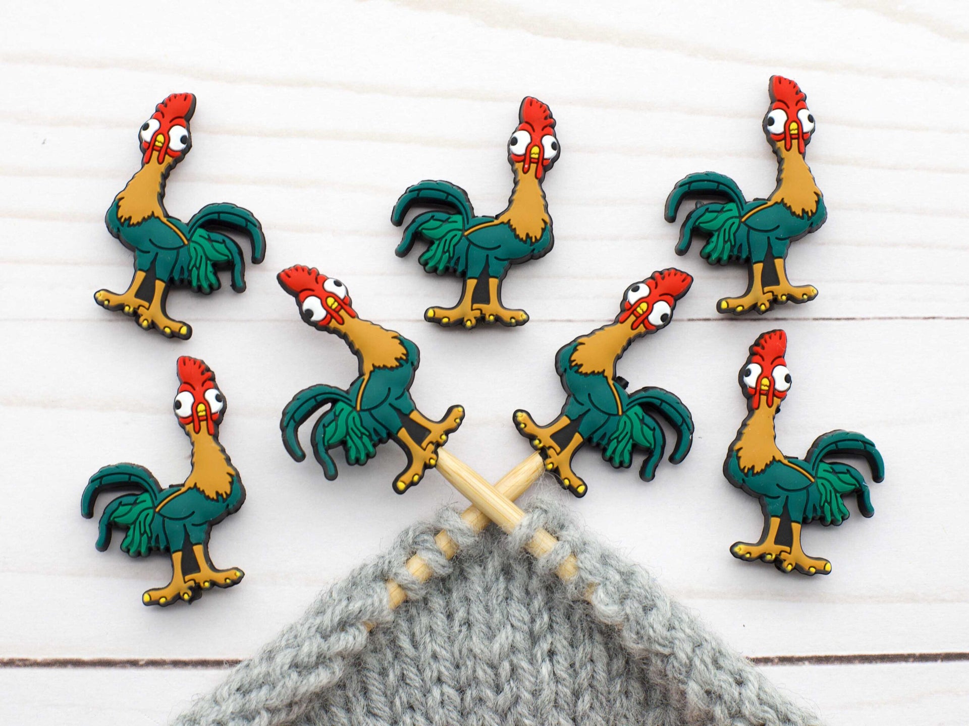 Fox & Pine Stitches Stitch Stoppers/Point Protector - Roosters
