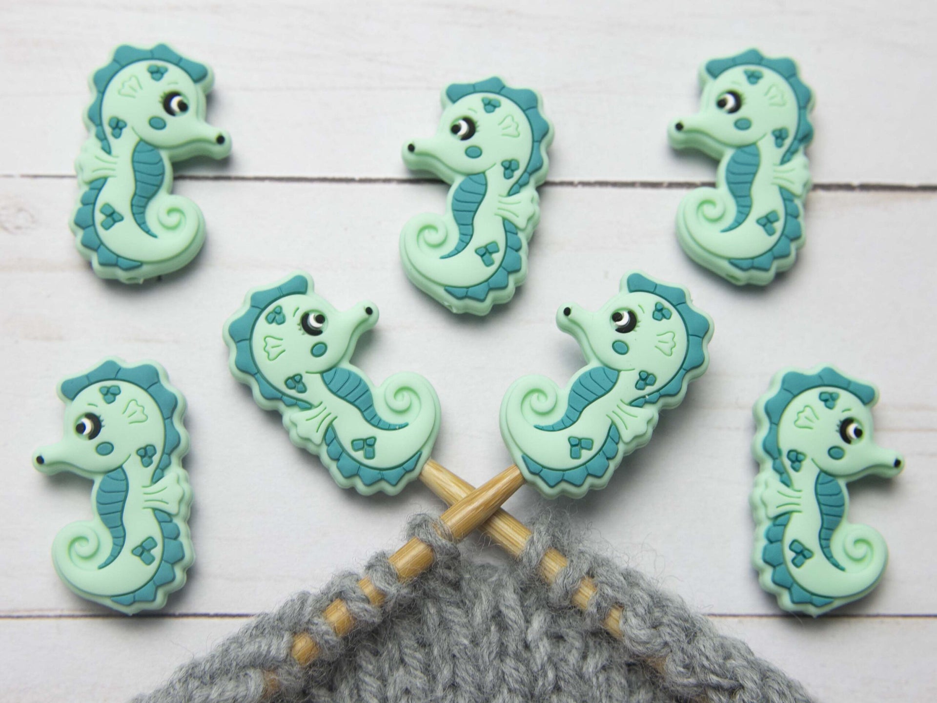 Fox & Pine Stitches Stitch Stoppers/  Point Protector - Seahorse

