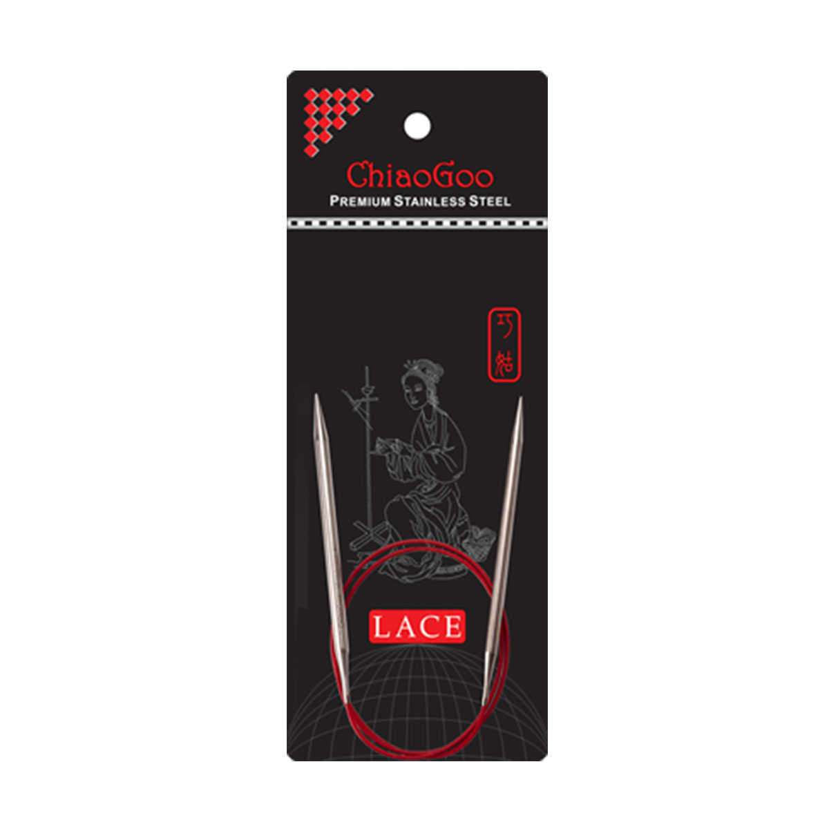 ChiaoGoo Red Lace Stainless Circular Knitting Needles 47-Size 10.5/6.5mm