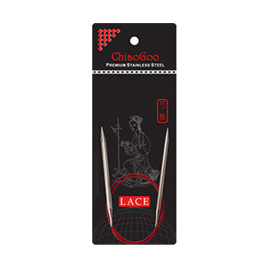 ChiaoGoo Stainless Steel 16 Red Lace Circular Knitting Needles